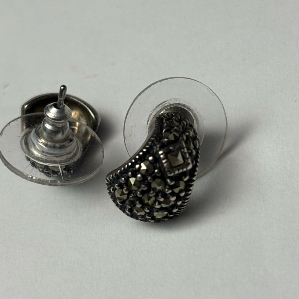 Judith Jack Silver and Black Earrings